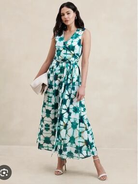 Banana Republic Factory Voile Wrap-Waist Maxi Dress Size 18